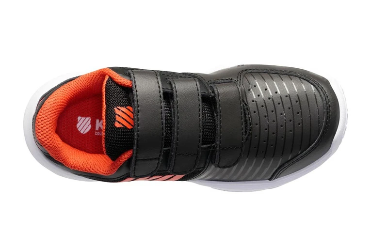K-Swiss K.Swiss Court Express Strap Omni Tennisschoen Zwart/spicy Oranje KIDS - Afbeelding 3