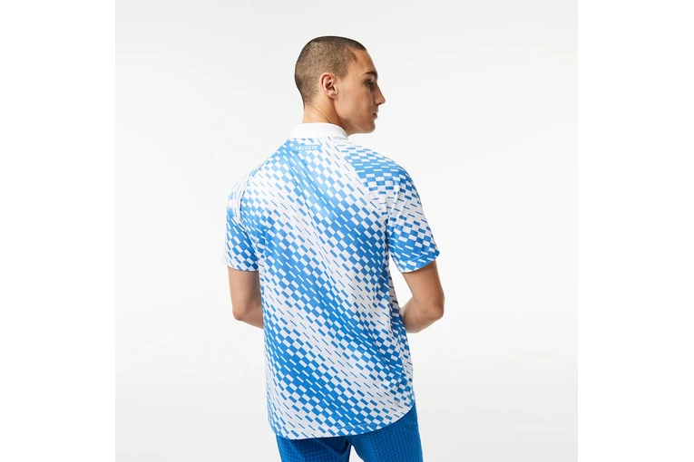 Lacoste X Novak Djokovic Polo Wit/blauw Heren - Afbeelding 2