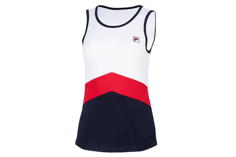 Fila Cleo Tennis Top Wit/rood/navy Dames